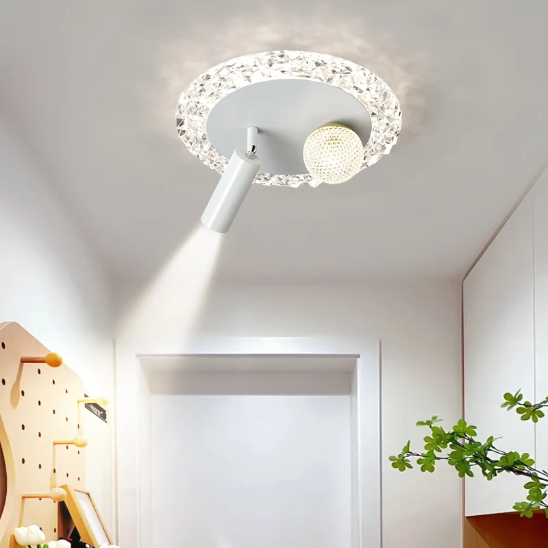 Modern led ceiling light D25 30CM black white gold mounted spotlight illumination lamp for corridor aisle balcony image 5