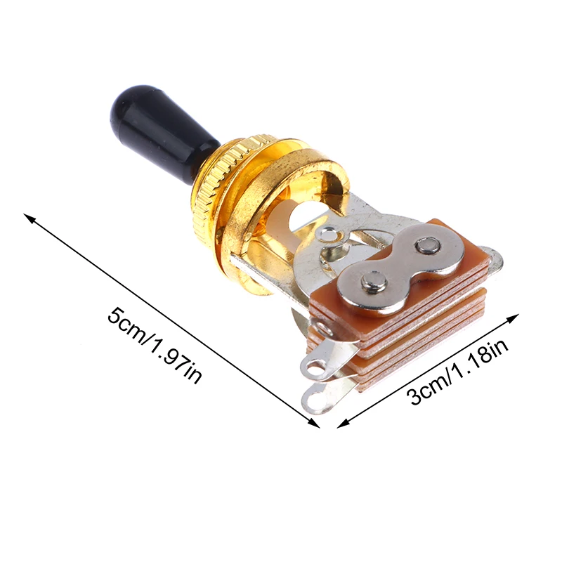 1Pc 3 Way Short Straight Guitar Toggle Switch Pickup Selector With Brass Hat For Electric Guitars Pickups Switch Control Parts