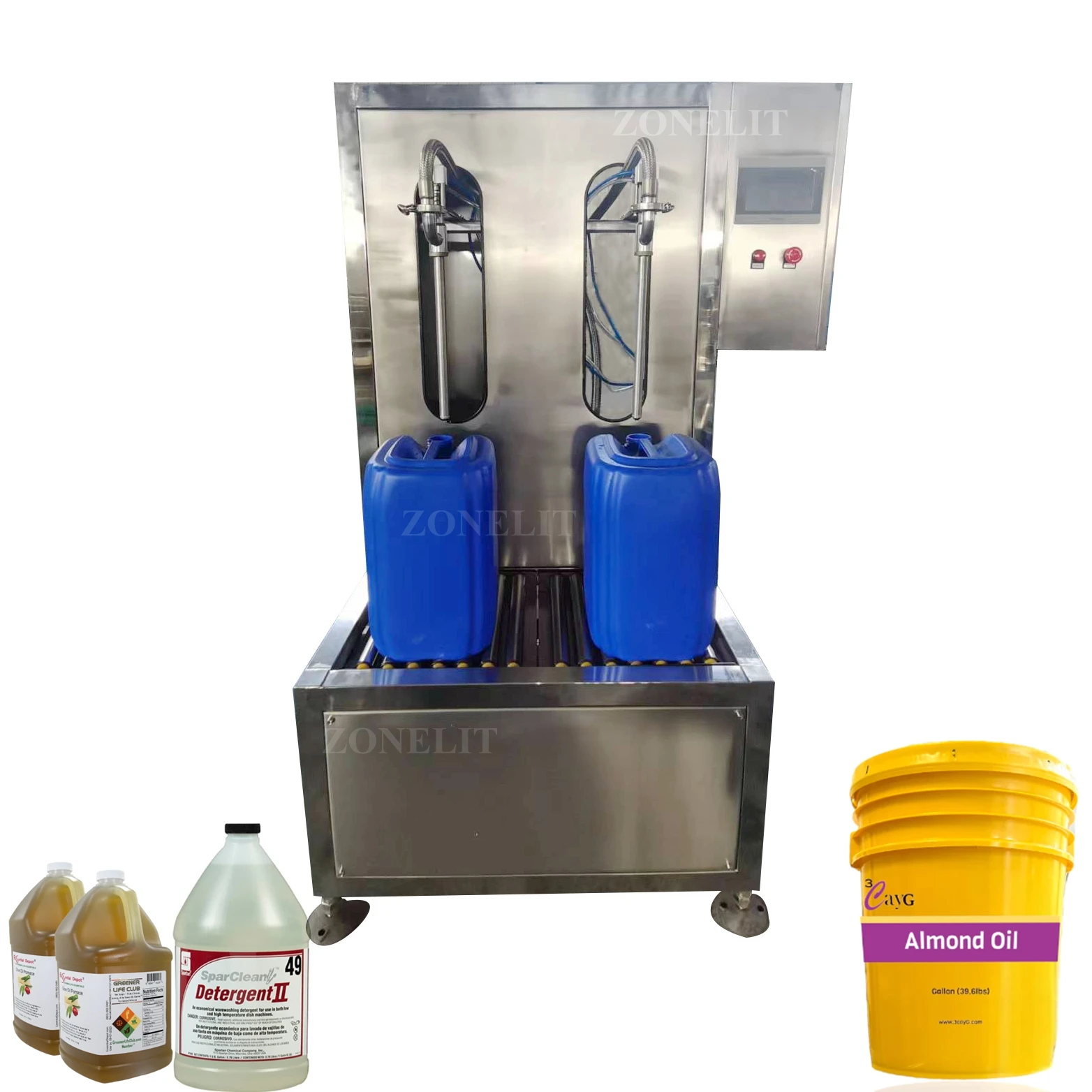 Desktop 2 Nozzles  Digital Control Semi-auto Jerry Can  5 Gallon Detergent Weighing Filling Machine