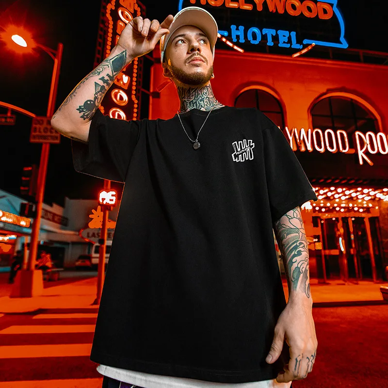 Abfer American Vintage Fashion Brand Graphic T Shirts Trend Hip Hop Half Sleeve Oversized T Shirt Men's Streetwear Tops Tee