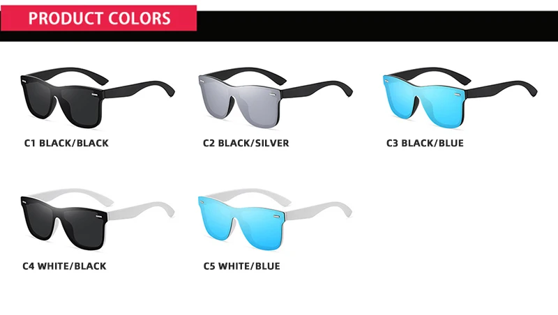 Luxus Quadratische Polarisierte Sonnenbrille Männer Frauen Mode einteilige Sonnenbrille Unisex Vintage Spiegel Blau Fahren Reisen Shades – Detail 9