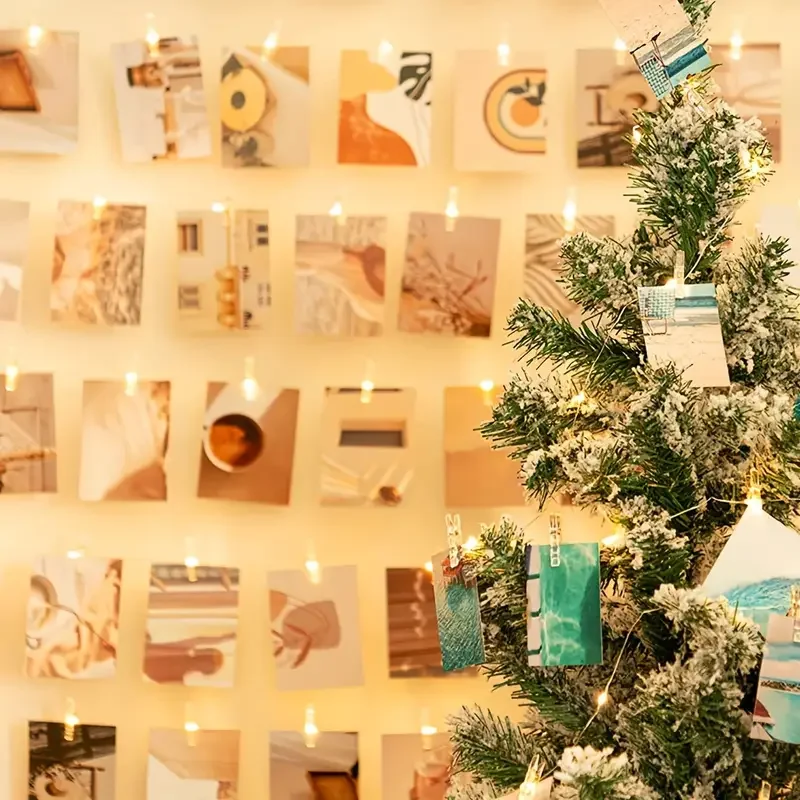 1 صور كليب سلسلة مصباح سلسلة مصباح داخلي لتعليق صورة بطاقات بريدية غرفة نوم الجدار الديكور هدايا حفلات الزفاف وأعياد الميلاد