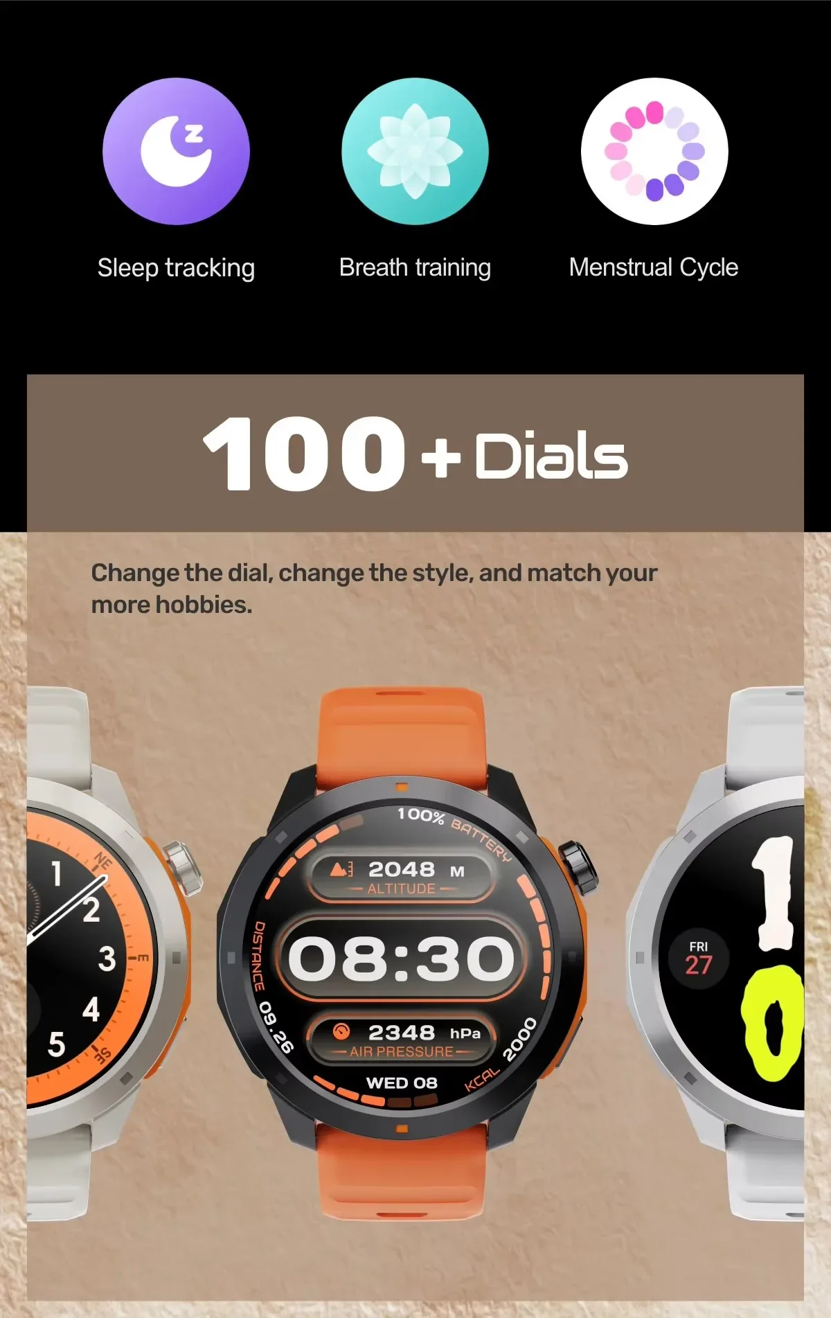 MG03 GPS Smart Watch - Rotary Button, Amoled AOD, Compass, Outdoor Sports, Men's Fitness Tracker.