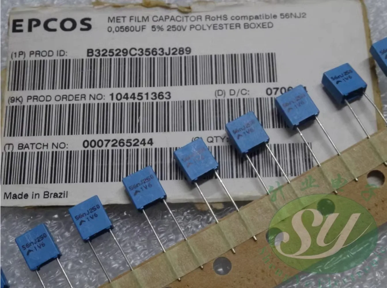 

50 шт. EPCOS 0,056 мкФ/250 В 56nf 563 новый пленочный конденсатор 5 мм B32529C3563J