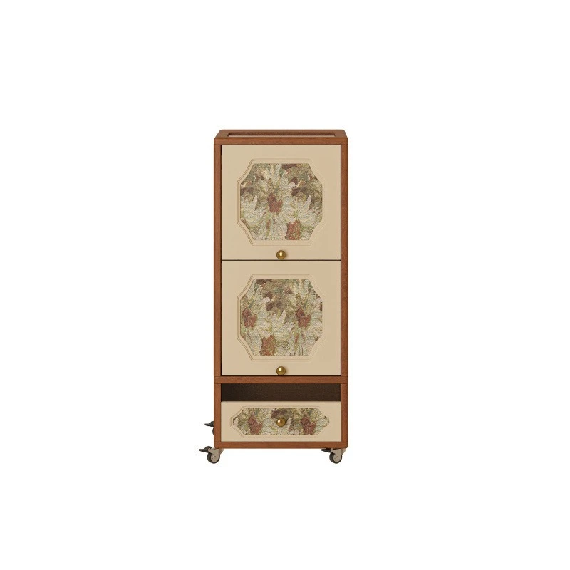 

Retro printed tea set storage side few living room sofa side cabinet corner few solid wood storage cabinet