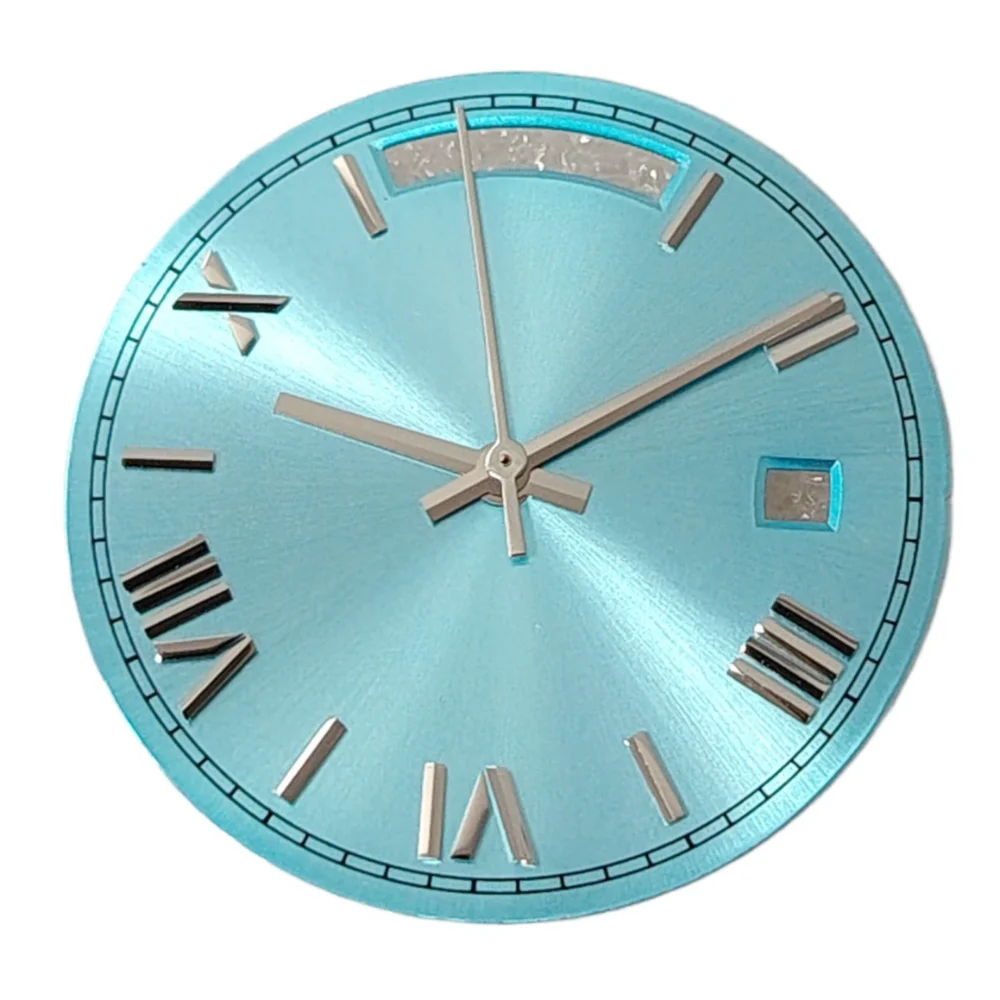 

30.8mm Watch Dial+hands Kit Single Calendar Sunray Dial Only for 8285 Movement Silver/Gold/Rose Nail Dial