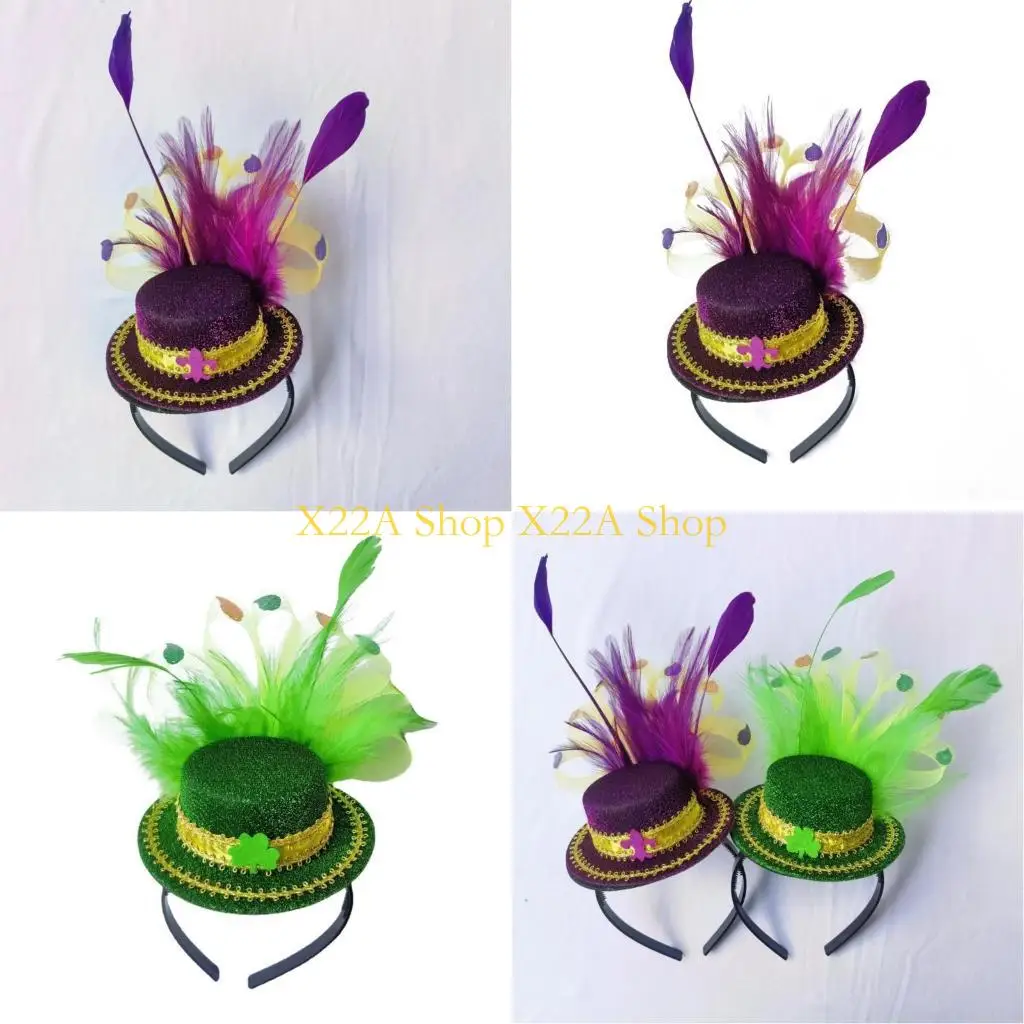 

Unique Green Top Hat Headband Irish Green Headband Irish Festival Green Fascinator Hat