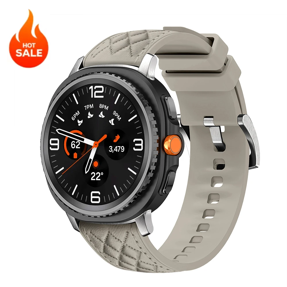 Bracelet For Samsung Galaxy Watch 8 Classic 46mm Band Smartwatch Belt correa For Galaxy Watch 9/8 44/40mm Silicone+Leather Strap