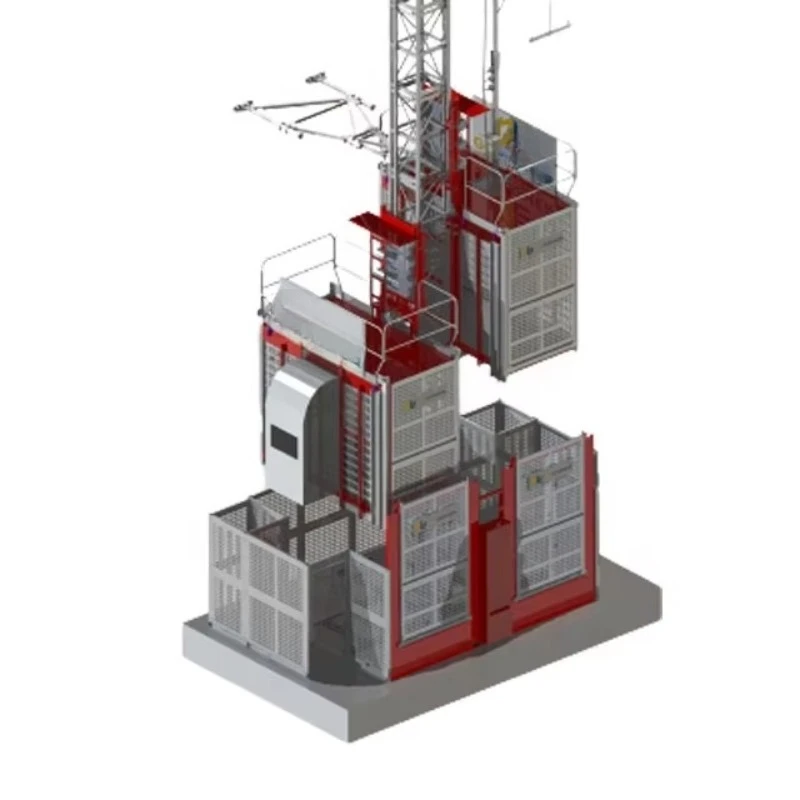 3*11kw Single Cage Passenger Hoist Construction Elevator Engine 2000kg Capacity 400M Lifting Height for Construction Site