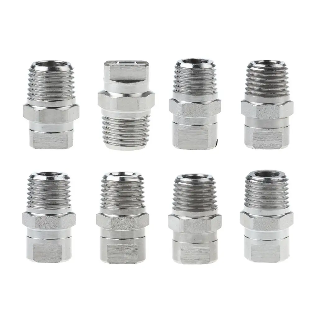 Stainless Steel Pressure Washer Fan Nozzle 1/4 NPT Screw Type Spray Tip for High Pressure Cleaner
