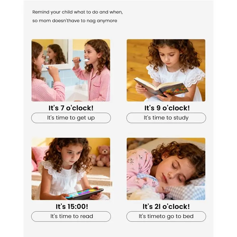 AB13-AI Voice Interactive Learning Machine Touch Screen Smart Alarm Clock Time Management Children's Story Reading Companion