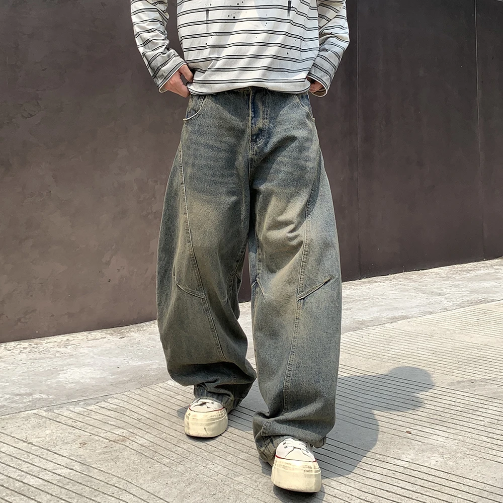 Moda urbana Hip-hop Retro lavado Jeans para hombres Y2k americano pantalones de pierna ancha sueltos nuevos pantalones vaqueros casuales pantalones vaqueros manguera Herren