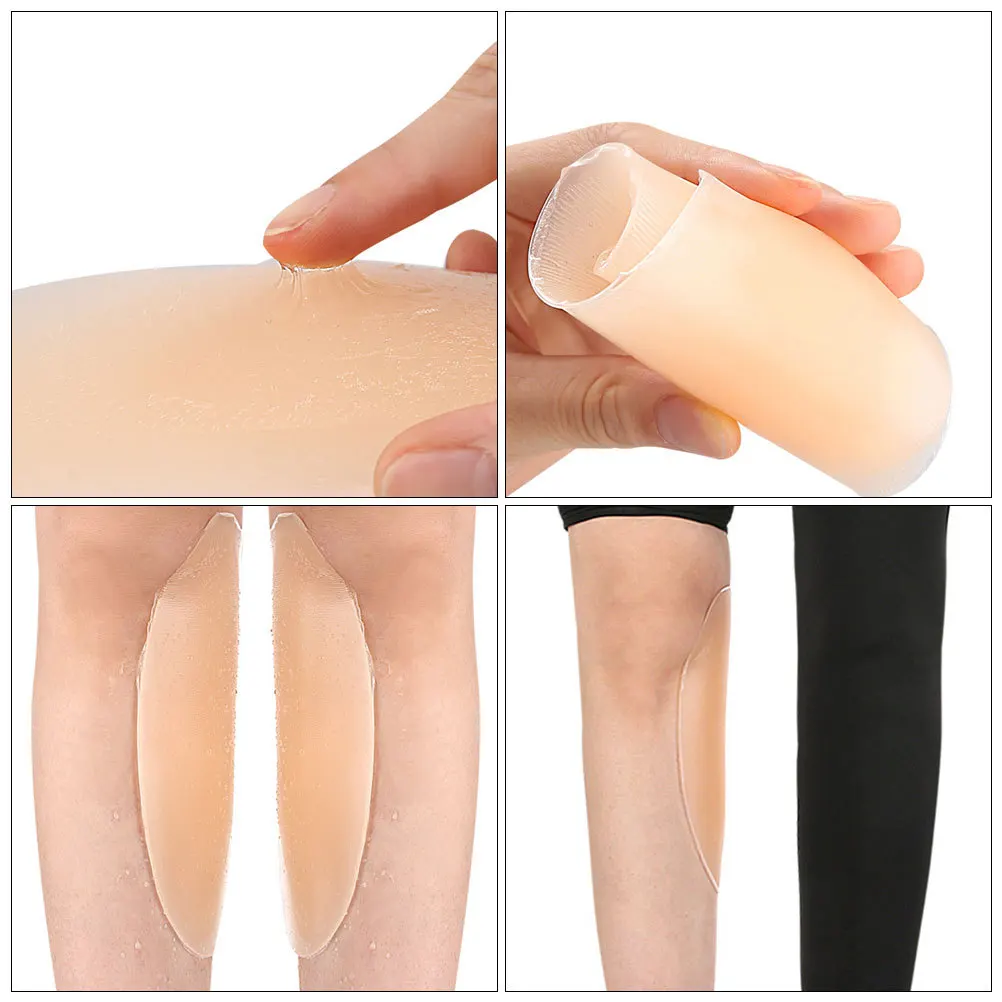 

1Pair Silicone Calf Pads Soft Leg Pads for Crooked Legs Women Breathable Adhesive Calf Support Protective Comfortable