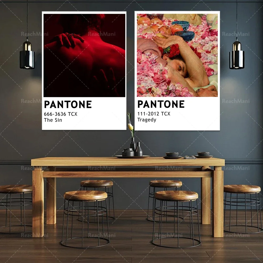 Tragedy Pantone posters, graphic prints, fashion pantone prints, aesthetic posters, retro pantone posters, dusty rose prints fas