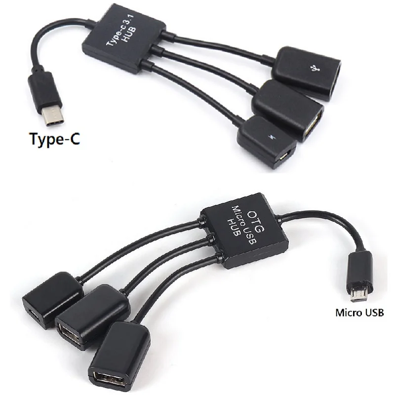 OTG 3/4 Port Micro USB Power Charging Hub Cable Spliter Connector Adapter For Smartphone Computer Tablet PC Data Wire