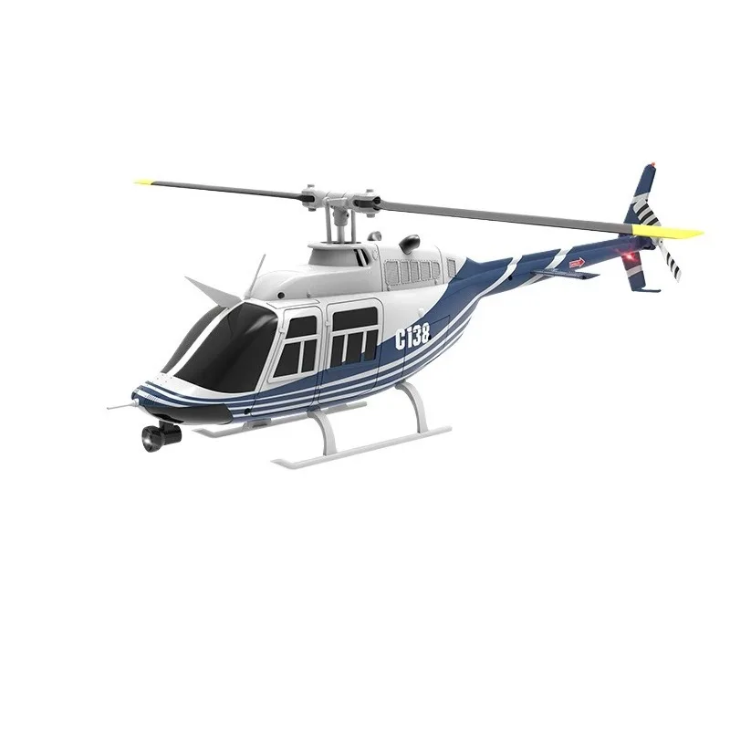 For C138 206 Helicopter Simulation, Double Propeller Blade Single Rotor Aileron-less Model Aircraft