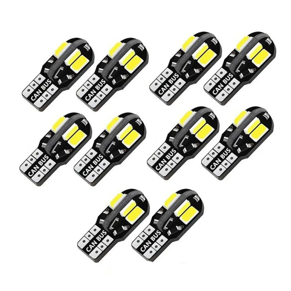 

10Pcs/set Universal DC 12V W5W T10 LED Bulbs White Lights Super Bright Car Interior Dome Lights Auto Signal Lamp Auto Bulb