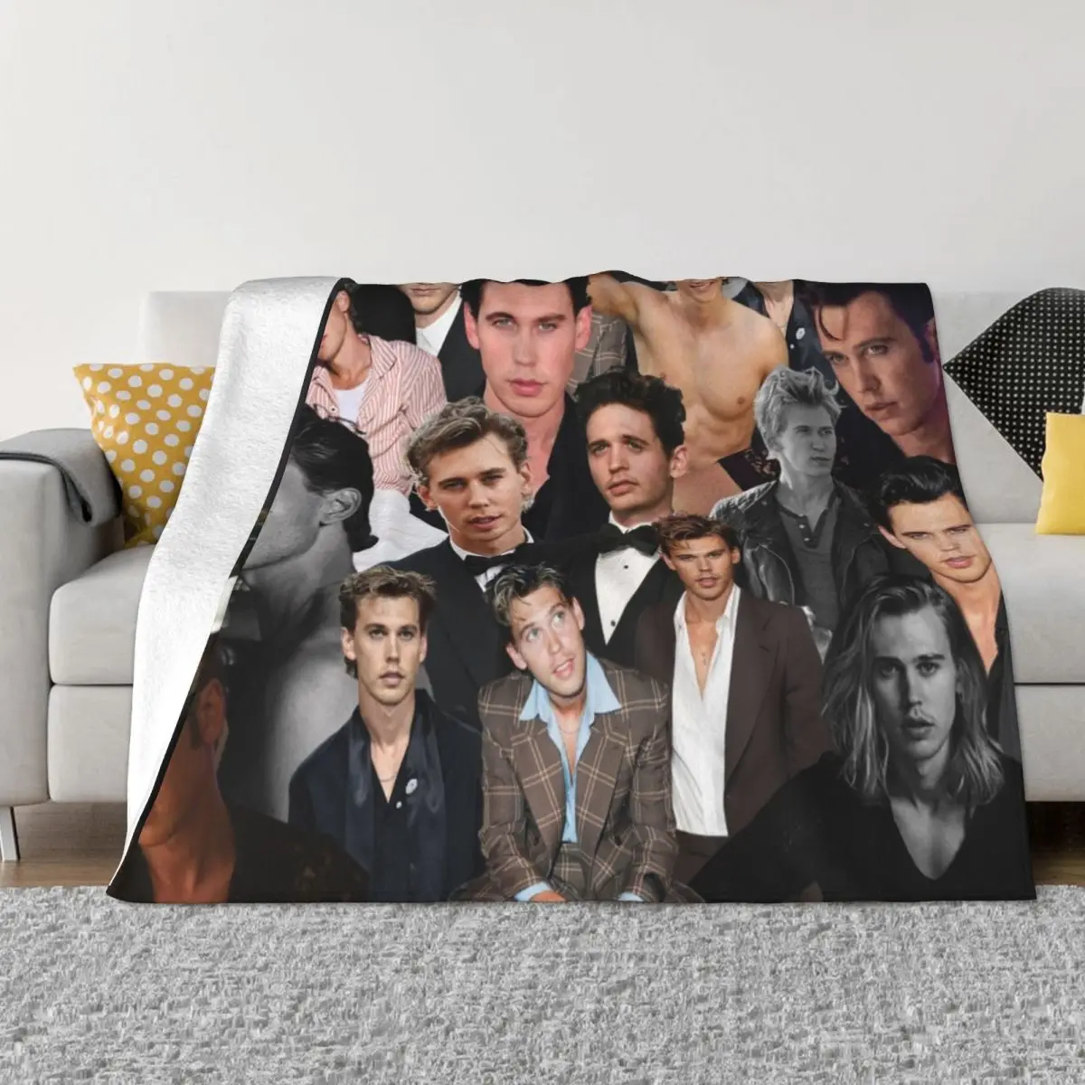 

Austin Butler photo collage Throw Blanket Flannel halloween Furrys Blankets