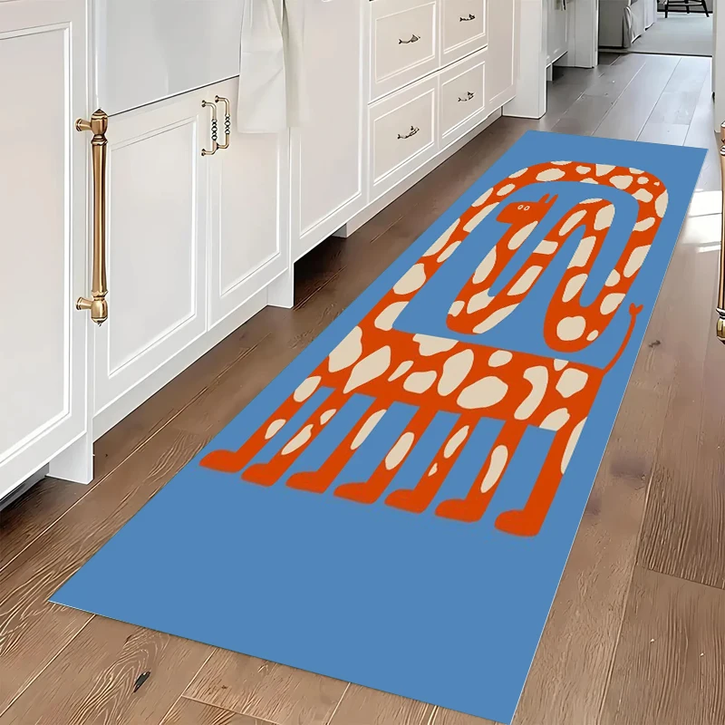 Cute Cartoon Tiger Pattern Runner Rug Animal Print Modern Home Decor Hallway Carpet Soft Non-slip Floor Mat for Corridor Bedroom