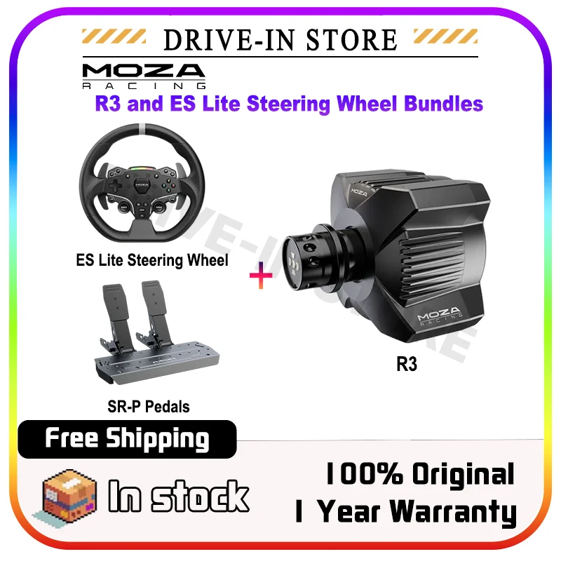 MOZA R3 Racing Wheel and Pedals for PC 3.9 Nm of Torque