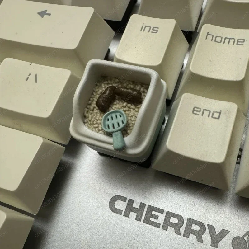 Cat Litter Box Funny Keycap Mechanical Keyboard Artisan
