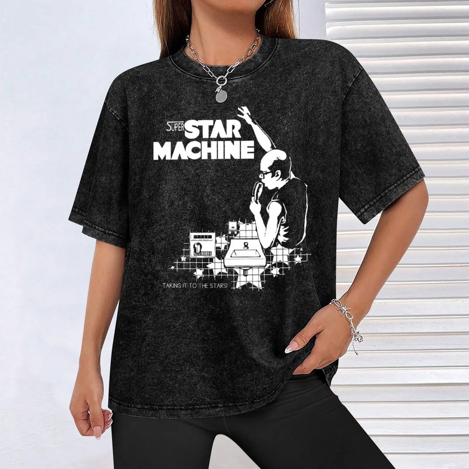 تي شيرت Superstar Machine تي شيرت صيفي ملابس علوية لطيفة جرافيك تي شيرت عتيق للرجال تي شيرت كبير وطويل القامة