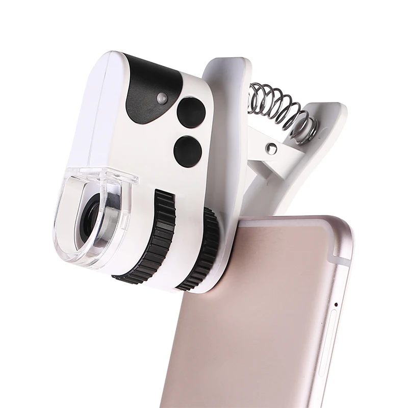 

50X USB Rechargeable LED Phone Clip-on Mini Microscope for Antique and Jewelry Identification and Banknote Verification