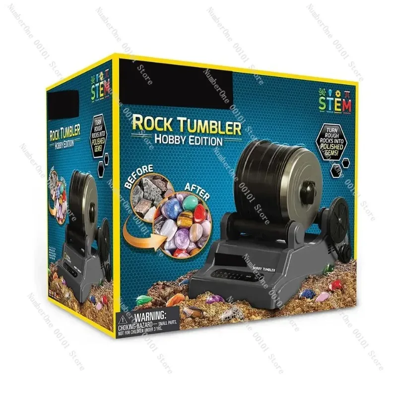 Professional Rock Tumbler Kit, Stone Polishing Machine for Jewelry Cleaning, Grit STEM Science Educational Toy for Kids
