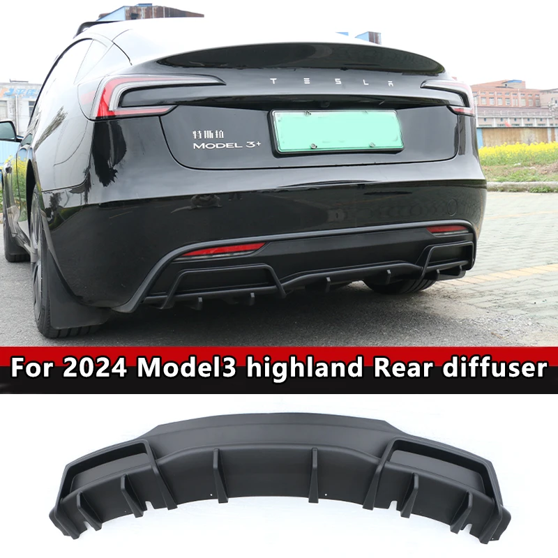 Per Tesla 2024 Model3 highland Body Kit nero opaco diffusore posteriore labbro posteriore tipo di sovrapposizione aspetto accessori di aggiornamento