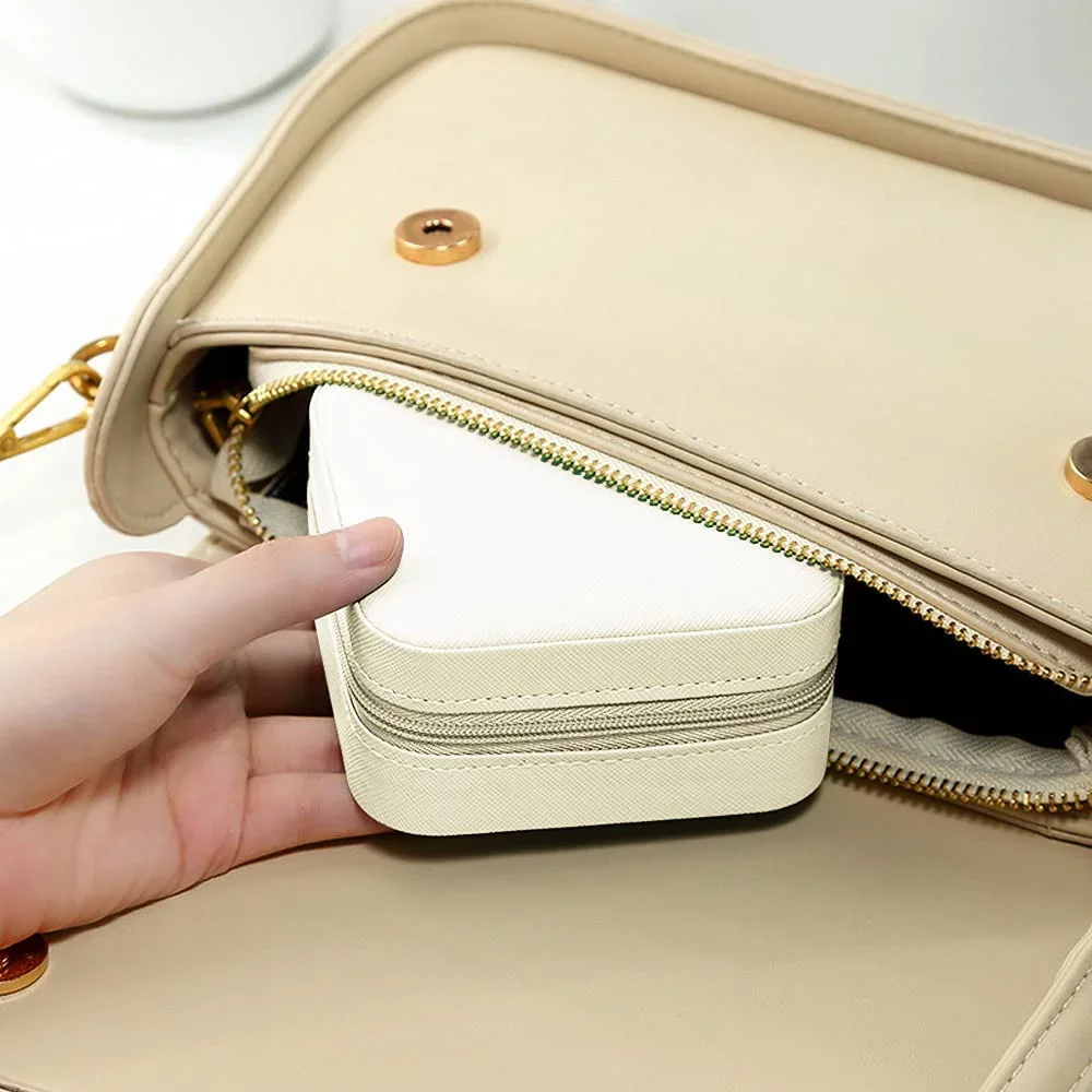 New Fashion Mini Jewelry Box Astronaut Letter Printing Pattern Necklace and Earring Display Portable Travel Jewels Case