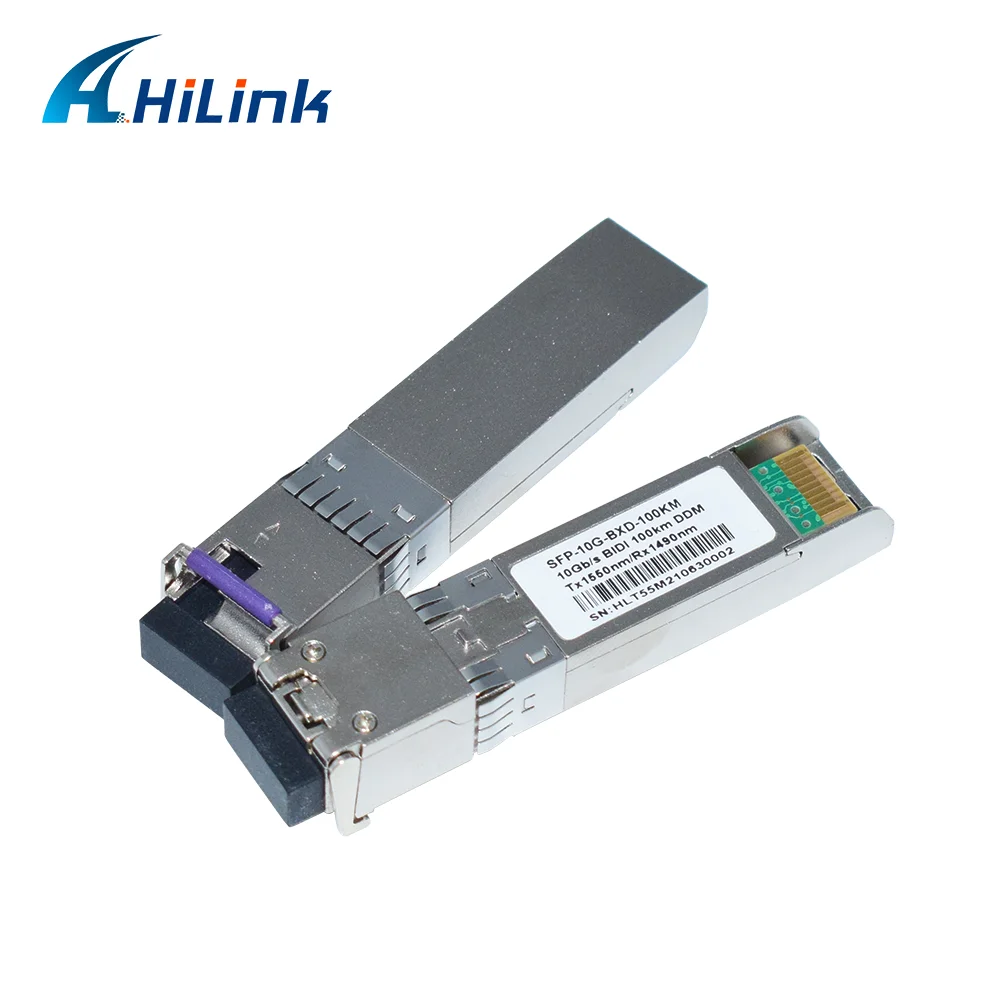 Hilink a lunga distanza 3 anni di garanzia Modulo ricetrasmettitore EML+APD 10G SFP+ BIDI 100KM 1490/1550NM