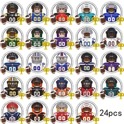 WM6134 Football Rugby Basketball Player NFL Building Blocks Assembled Children's Educational Toys Christmas Gifts