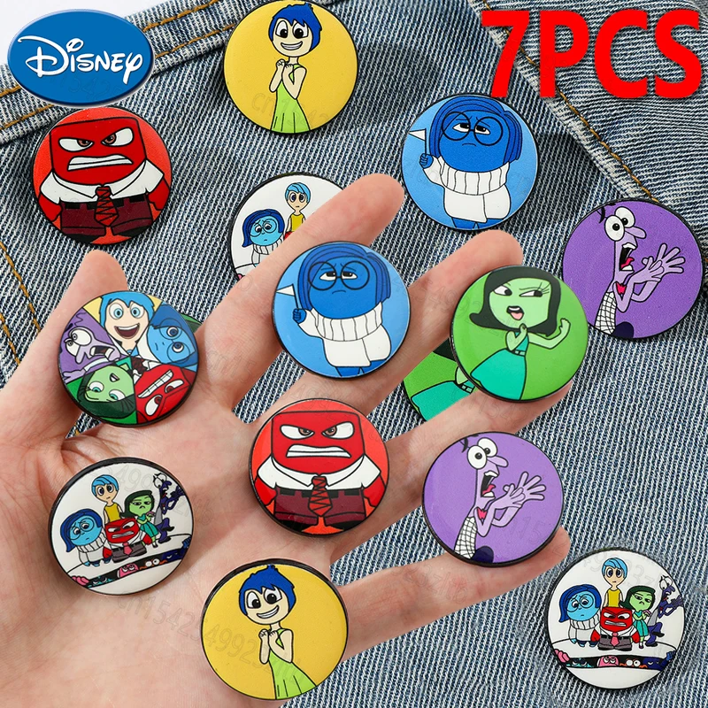 1Set Disney Inside Out 2 Enamel Pins Cartoon Brooch for Boy and Girl Brooches Lapel Badges Cartoon Jewelry Gift for Kids Friends