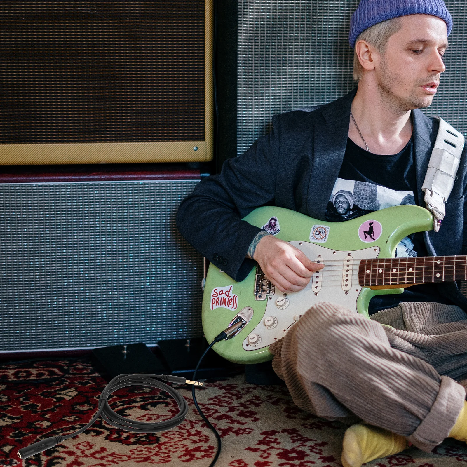 

6.35Mm Male To Female Audio Extension Cable 1/4 Inch Cord For Home Stereo Car Speaker Equipment Gold Plated Copper Shielded Pvc