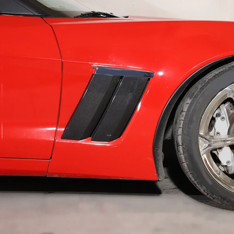 

4Pcs Real Carbon Fiber For Chevrolet Corvette C6 2005-2013 Car Side Fender Cover Trim Stickers exterior protection accessories