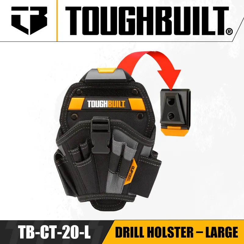 TOUGHBUILT TB-CT-20-L Drill Holster – Large Hand Drill Special Belt Bag Decoration Portable Tool Bag