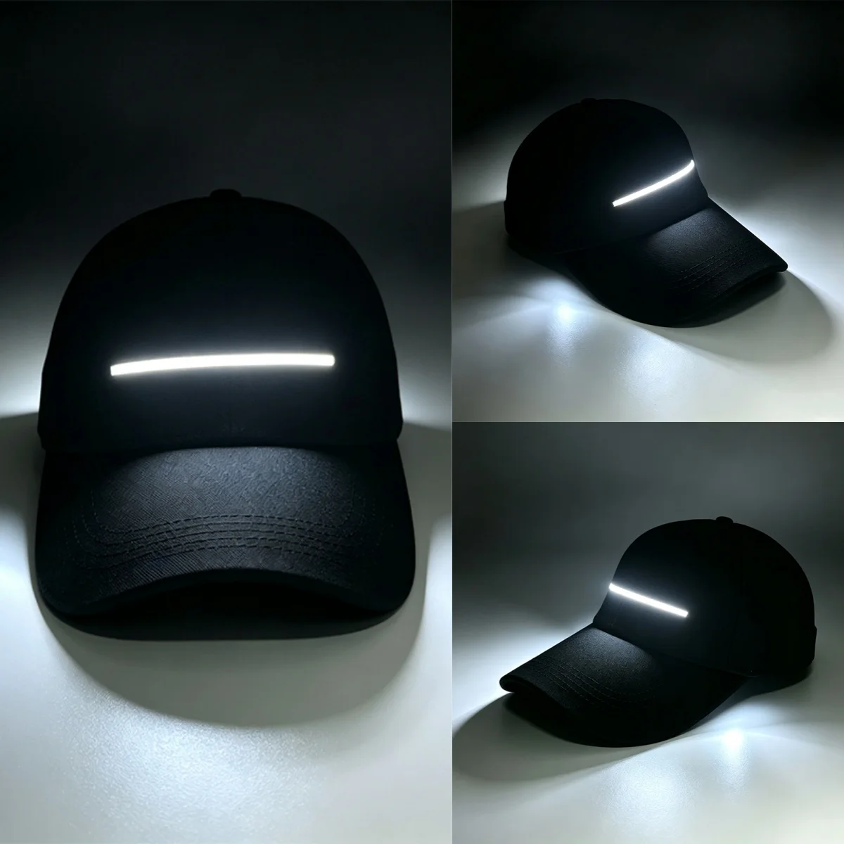 New LED Luminous Baseball Hat with Glowing Stripe, Fluorescence Cap, Light up Dad Hat Men Women Night Sport Hiphop Dance Props
