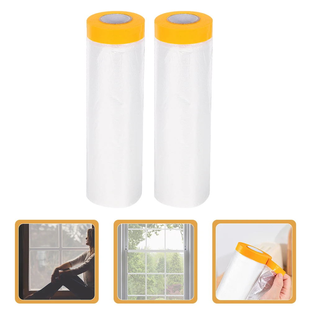 

2 Rolls Window Insulation Film 20 Meters Adhesive Backing Uv Blocking Heat Resistant Darkening Film For Home Office Hotel Room