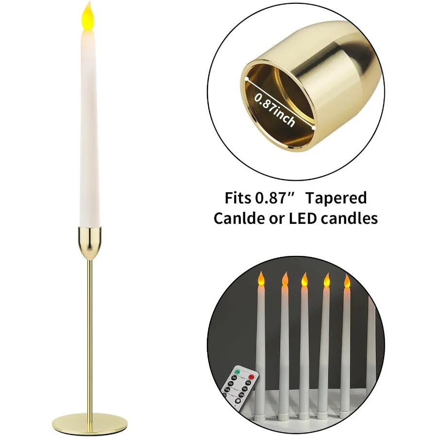 مجموعة حامل شموع ذهبية معدنية مكونة من 3 قطع لديكور قطعة مركزية لطاولة الزفاف تناسب 3 4 شموع سميكة مدببة وLED أنيقة #5