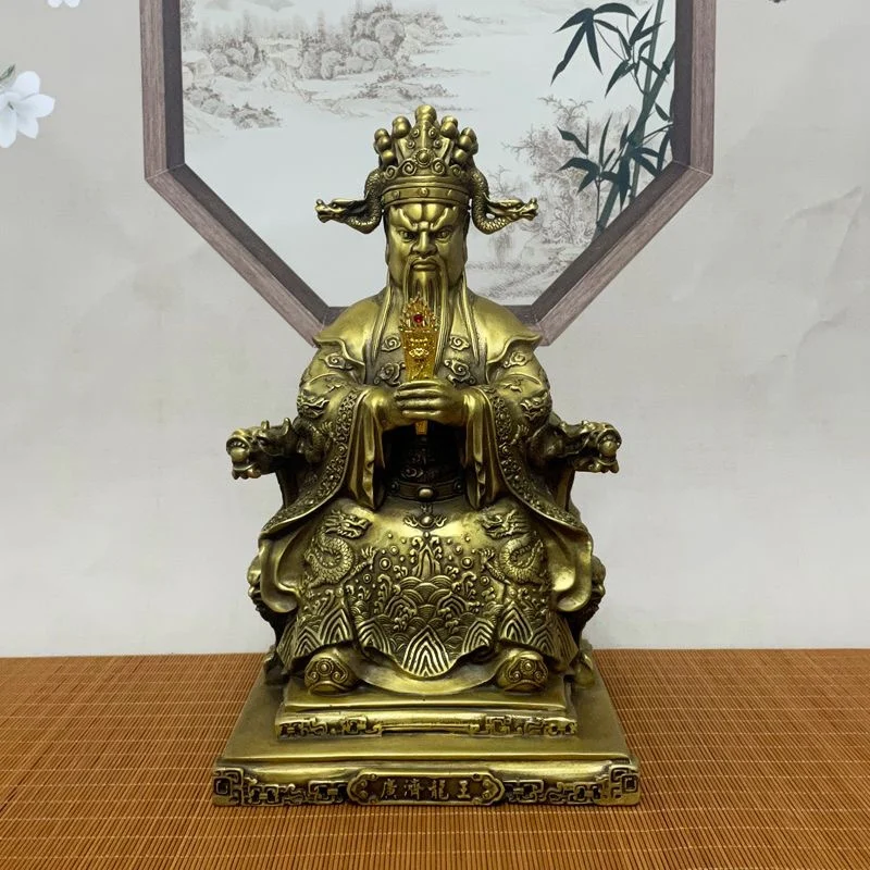 

Pure Copper Guangji Dragon King Lucky Bronze Statue Living Room God Of Wealth Ornament