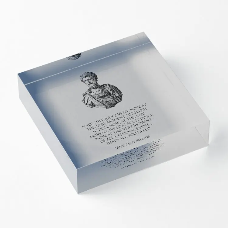 Marcus Aurelius Stoicism  Acrylic Block Fashionable Print Board  Clear Photos Family Cute Home Art Room Process Stamping