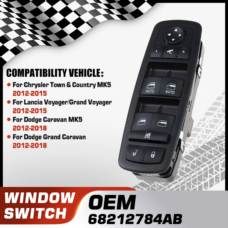 

68212784AB Master Car Window Lifter Control Switch For Chrysler Town&Country MK5 Dodge Caravan MK5 Dodge Grand Caravan 2012-2018