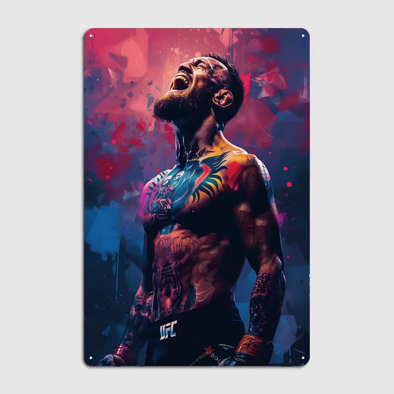 Conor McGregor Poster Decoration for Home Decor Man Cave Retro Vintage Metal Tin Signs for Pub Club Wall Decoration Art Mural