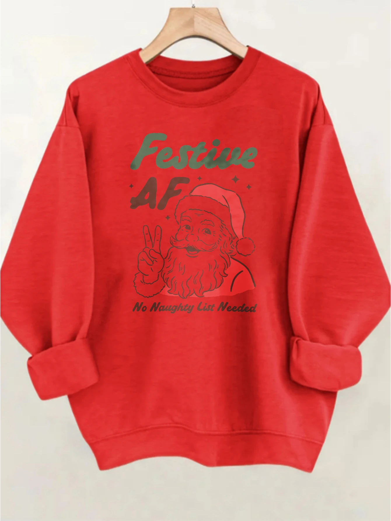 بلوفر عيد الميلاد الأنيق باللون الأحمر والأخضر للرجال والنساء من القطن الدافئ الفضفاض لعيد الميلاد في الشتاء مع الاتجاه الأمريكي القديم