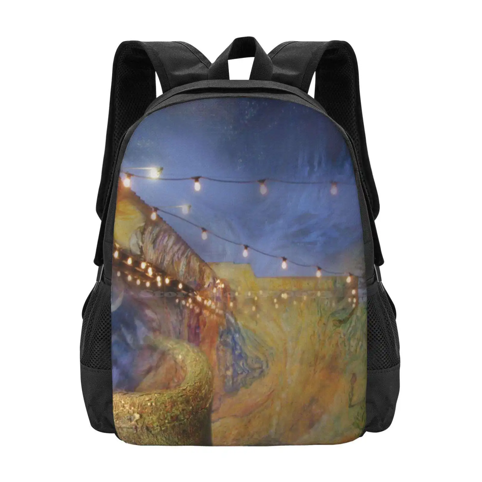 

Dream Lovin' Hot Sale Schoolbag Backpack Fashion Bags Dreaming Surreal Fantasy Dusk Night Organic Earthy Desert Landscape