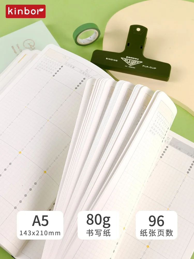 Kinbor A5 Time Management Notebook Self Filled Date Todo List Diary Planner Notepad And Journals Vertical Version Efficient Book