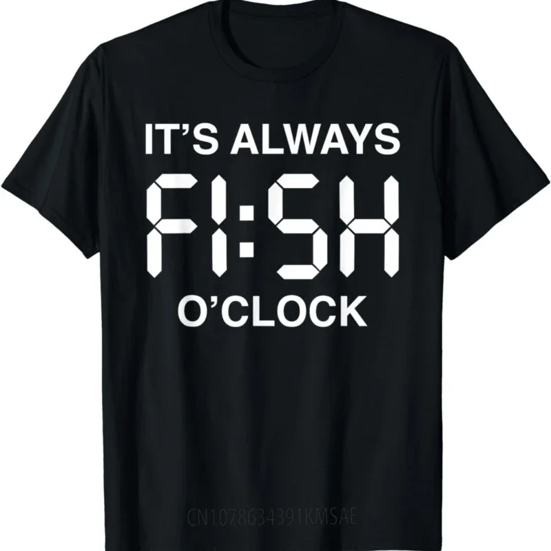 T-shirt de pêche drôle Fish O'Clock pour hommes, cadeau de fête des pères, chemises drôles, vêtements pour hommes, t-shirts graphiques en Y, Streetwear