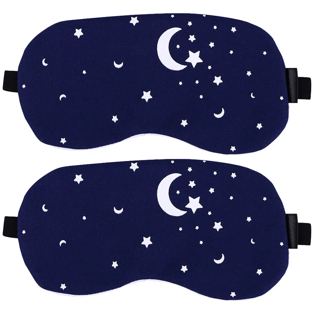 

2Pcs Sleep Eye Masks Cotton Linen Breathable Soft Elastic Strap Comfortable Sleeping Mask Travel Indoor Outdoor Eye Cover