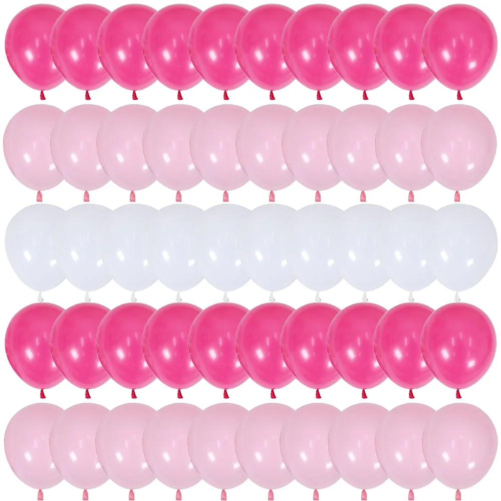 

50PCS Pink White Mother's Day, Father's Day, graduation season Valentine's Day Baby Shower Gender Reveal Party Supplies Balloons