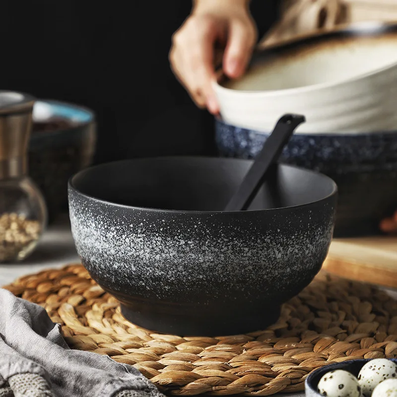 

Noodle bowl Large bowl Household large soup Tableware Ceramic instant noodle Hat bowlnoodle Commercial ramen